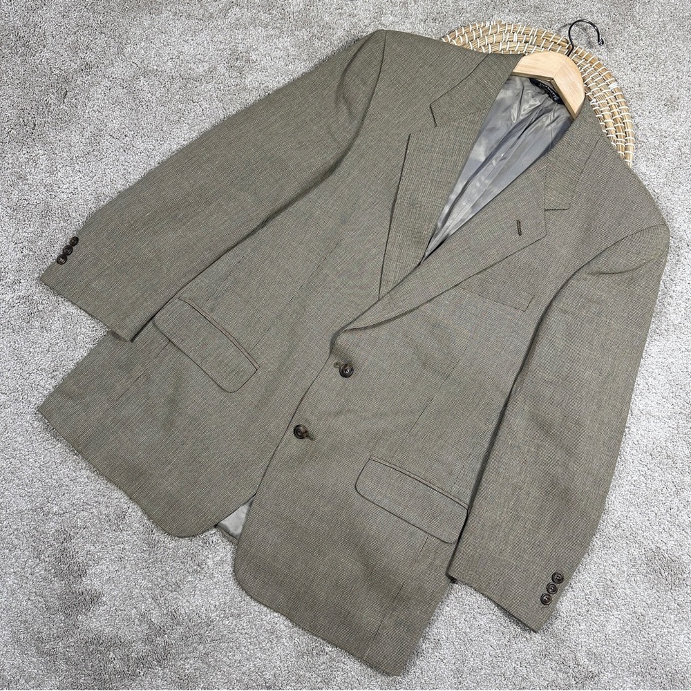 Burberrys Lord & Taylor Men’s Vtg 90s Gingham Check Suit Blazer Sport Coat 44